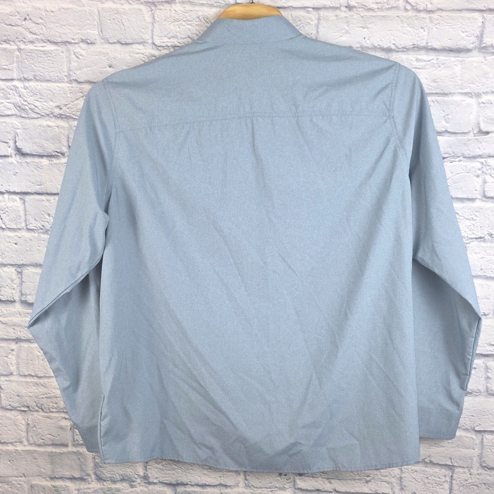 LL Bean No Fly Zone Shirt Men Blue Insect Repellent Long Sleeve Hiking Size 2XL - Picture 3 of 8